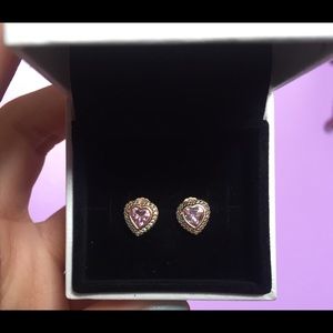 Rose Gold Pandora Earrings